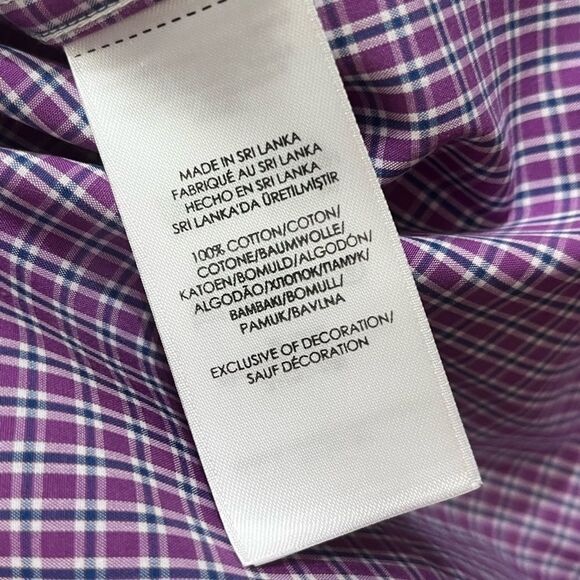 Ralph Lauren Purple Button Down Shirt Classic Cotton, Size 17 Neck, 36/37, NWT - Picture 11 of 11
